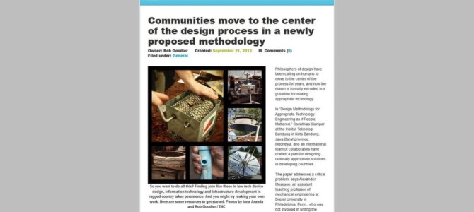 Communities in the design process (Engineering for Change)